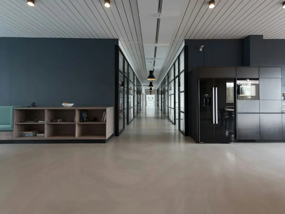 Bright retail interior with glazed partitioning